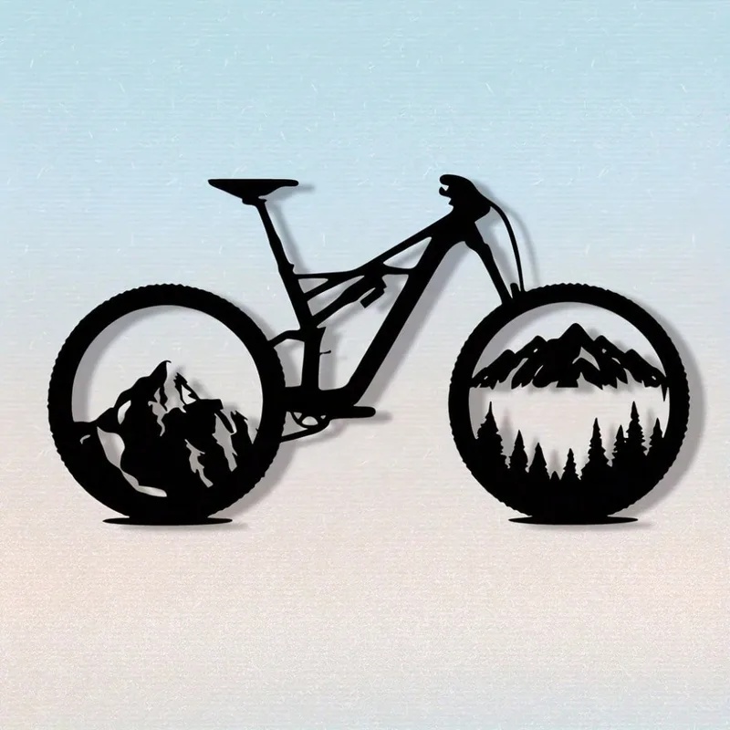 Arte de Parede em Metal Preto  - Mountain Biking Gifts avaliação e preço